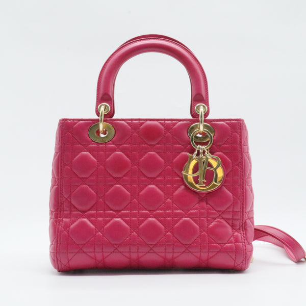 Lady Dior Bag Cannage Quilt Lambskin Medium