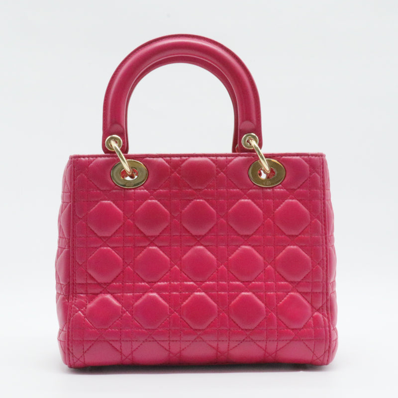 Lady Dior Bag Cannage Quilt Lambskin Medium