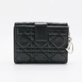 Lady Dior Trifold Wallet Cannage Quilt Lambskin Compact