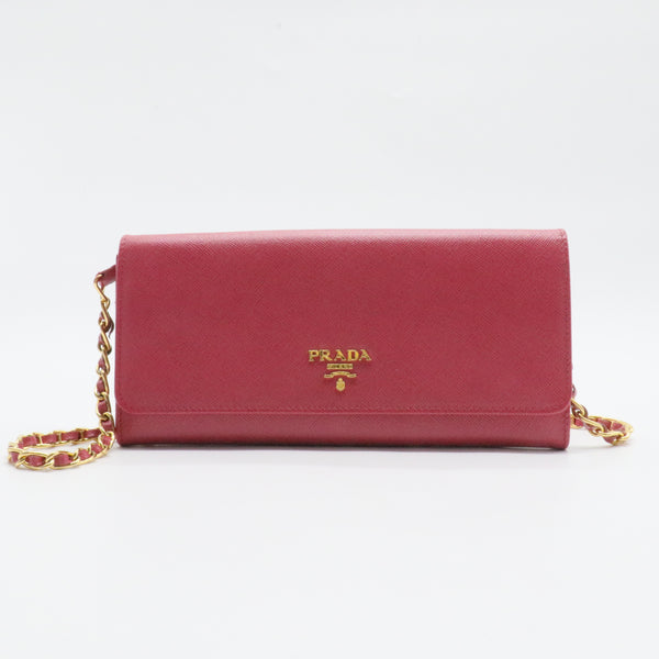 Wallet on Chain Saffiano Leather