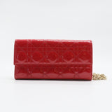 Lady Dior Rendez Vous Short Chain Wallet Cannage Quilt Patent