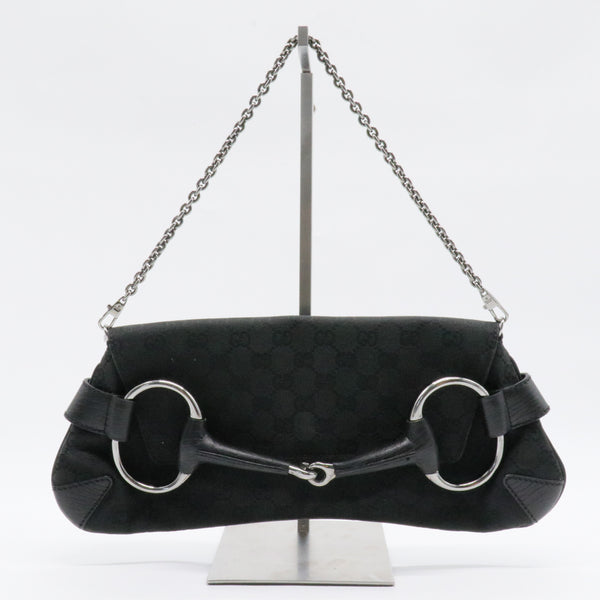 Horsebit Chain Clutch GG Canvas Large