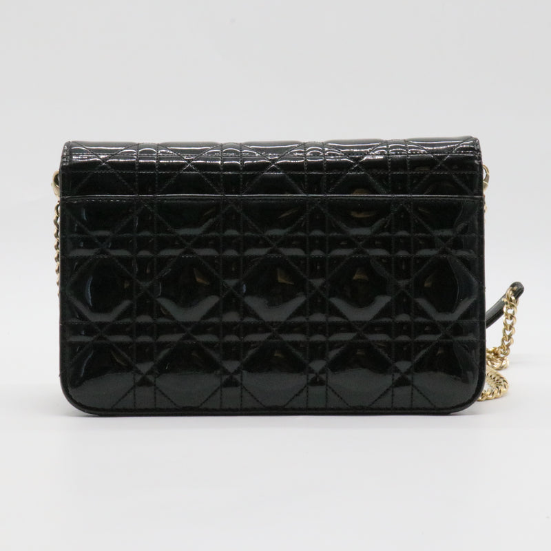 Christian Dior  Patent Cannage Miss Dior Promenade Pouch Black