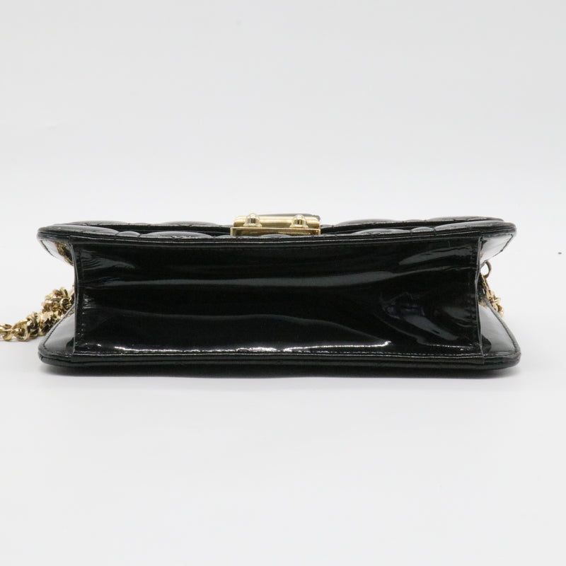 Christian Dior  Patent Cannage Miss Dior Promenade Pouch Black