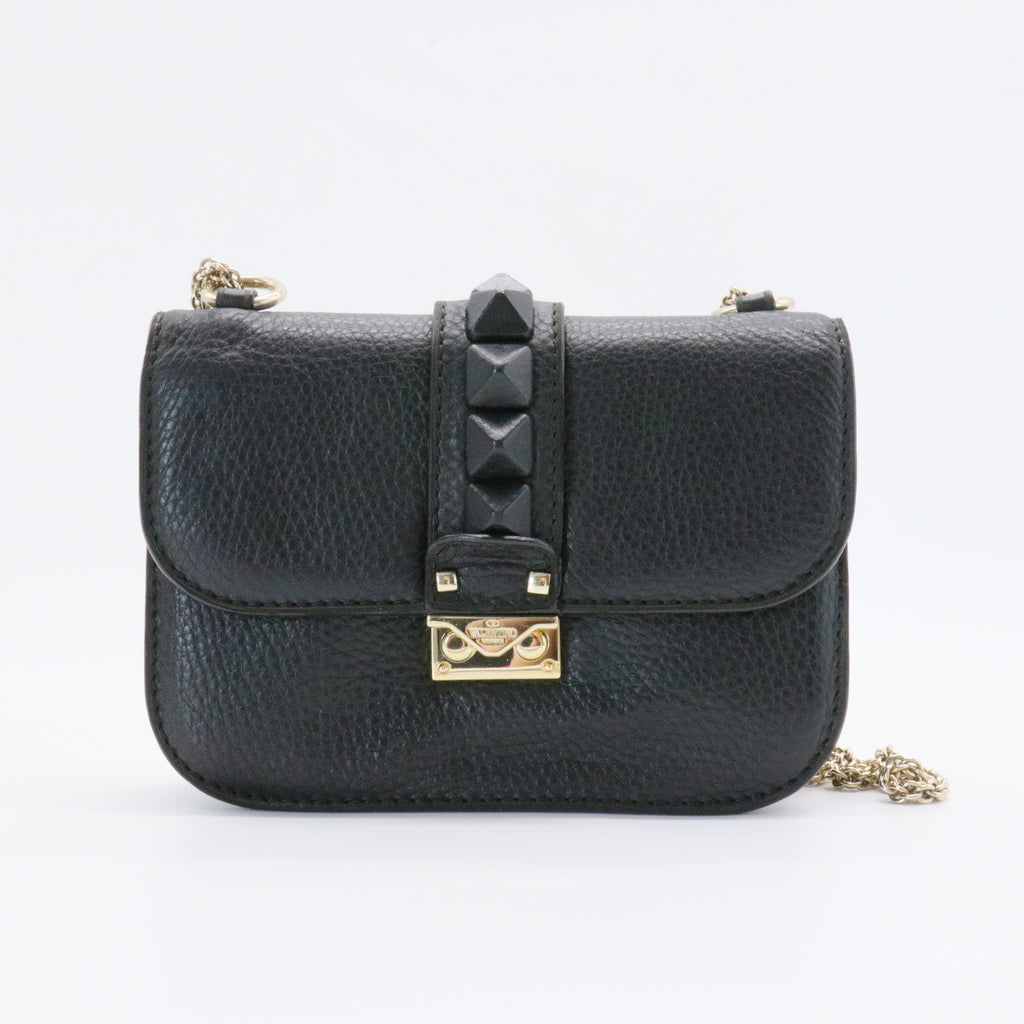 Glam Lock Shoulder Bag Leather Small