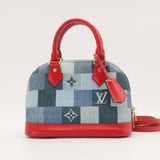 Alma Handbag Damier and Monogram Patchwork Denim BB