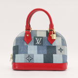 Alma Handbag Damier and Monogram Patchwork Denim BB