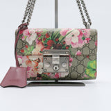 Padlock Shoulder Bag Blooms Print GG Coated Canvas Small