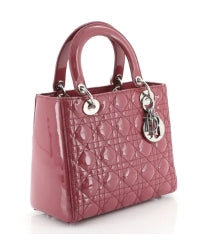 Lady Dior Bag Cannage Quilt Patent Medium