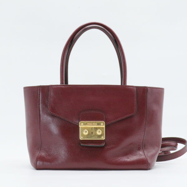 Red Leather Hand Bag