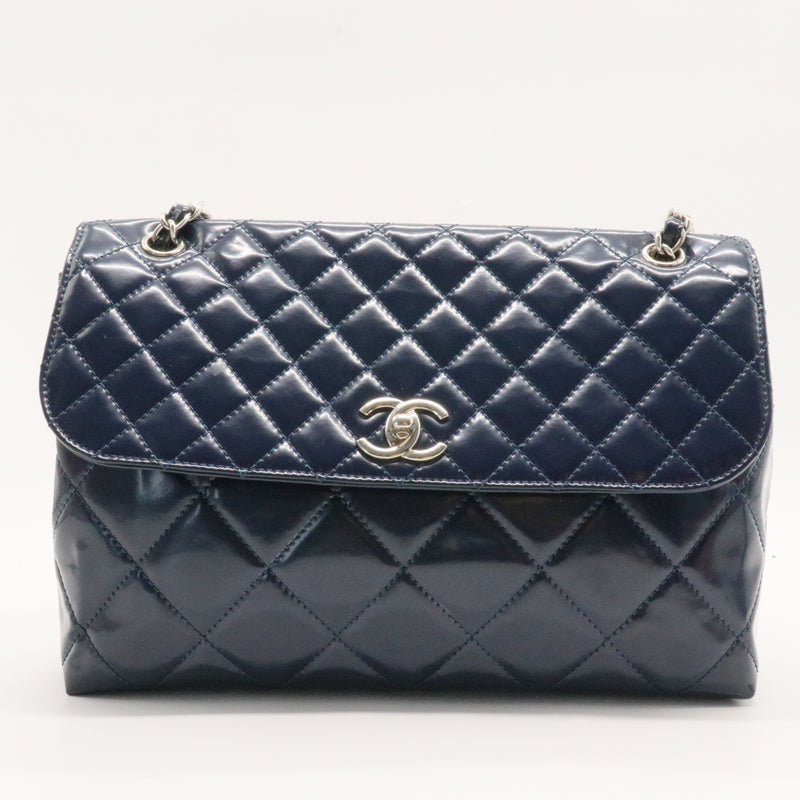 In The Business Flap Bag Quilted Patent Vinyl Maxi