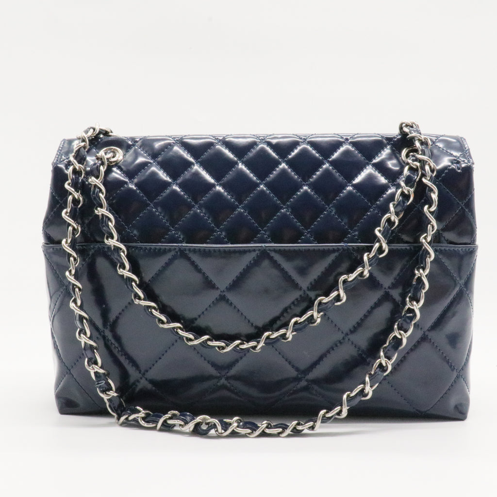 In The Business Flap Bag Quilted Patent Vinyl Maxi