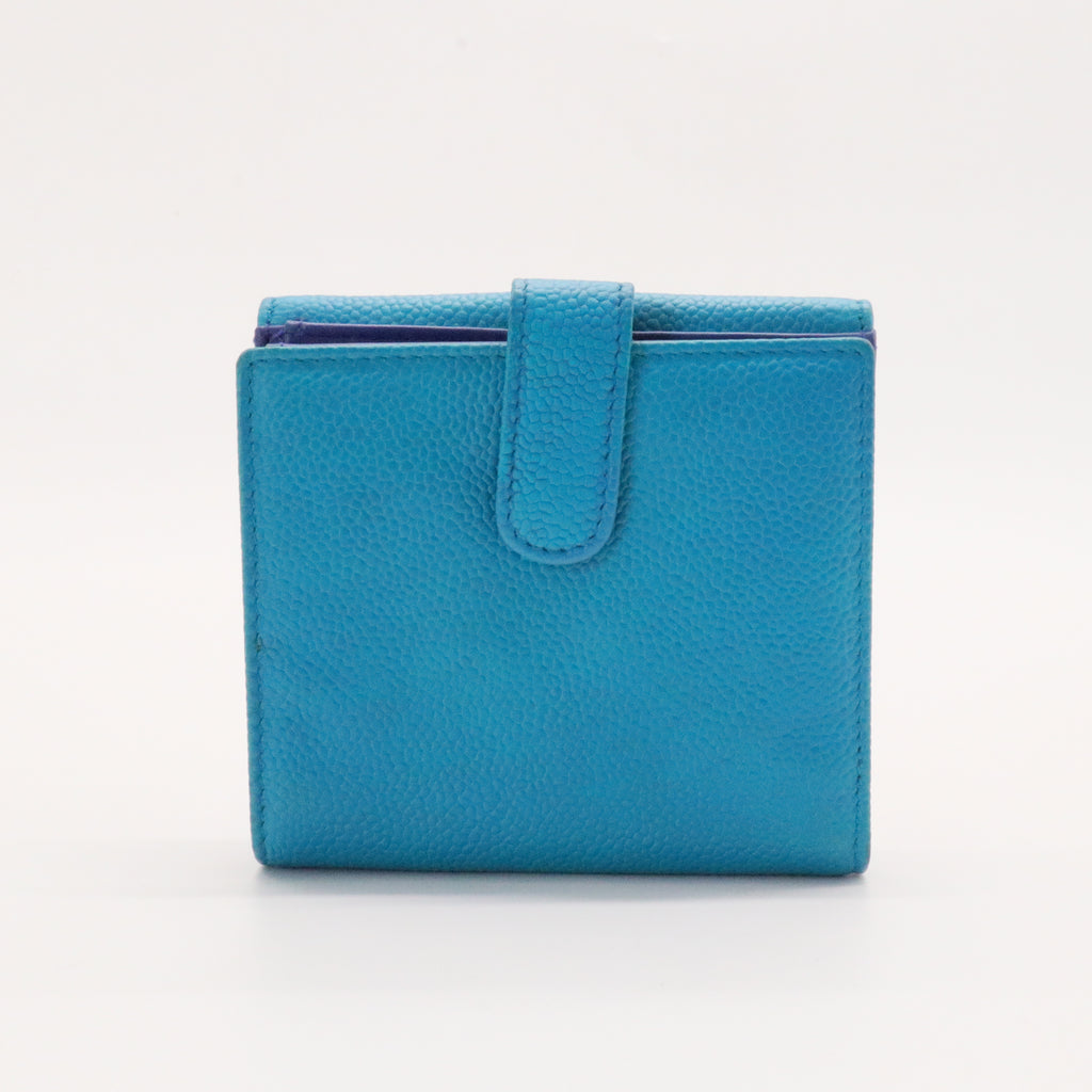 CC Timeless Button Compact Leather Wallet