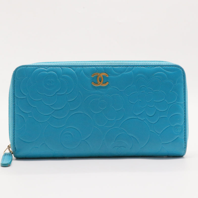 Zip Around Wallet Camellia Lambskin