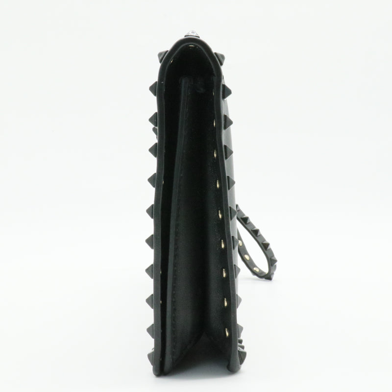 Nappa Rockstud Wristlet Clutch Black