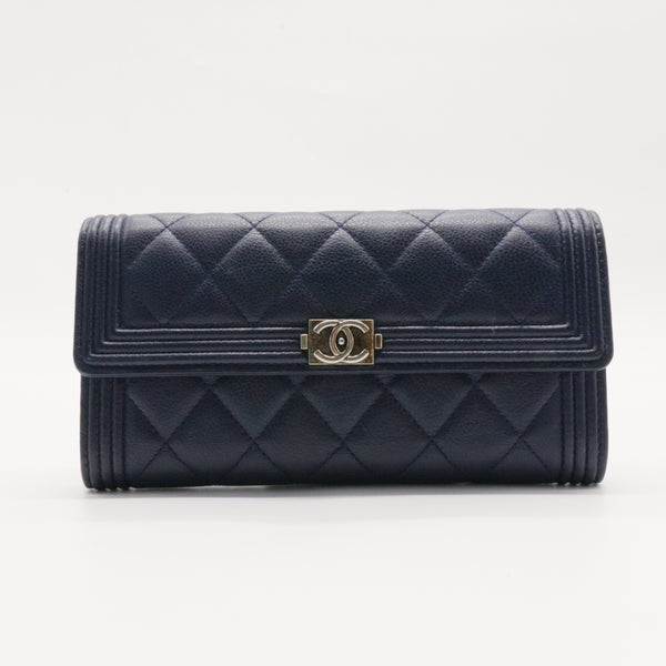 Boy Flap Wallet Quilted Caviar Long