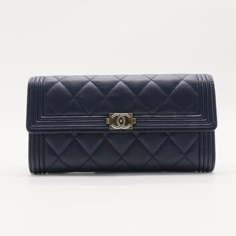 Boy Flap Wallet Quilted Caviar Long