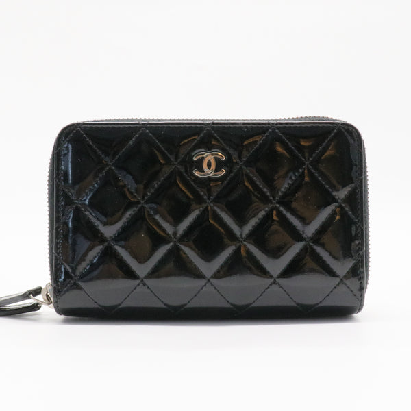 Zip Around Wallet Quilted Patent Long