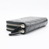 Zip Around Wallet Quilted Patent Long