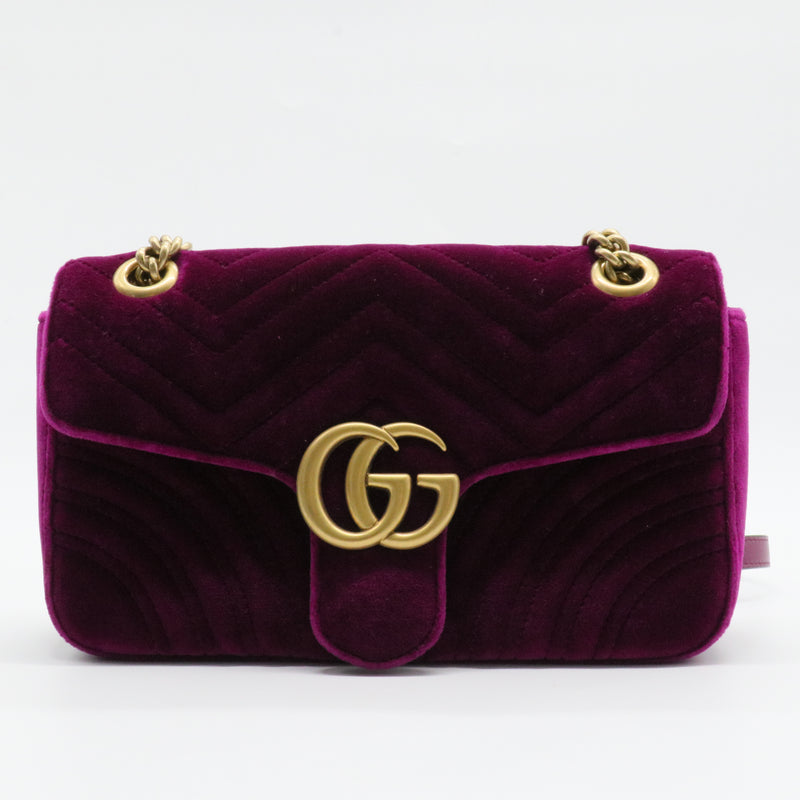 GG Marmont Flap Bag Matelasse Velvet Small