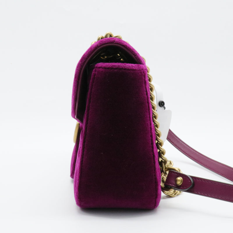 GG Marmont Flap Bag Matelasse Velvet Small