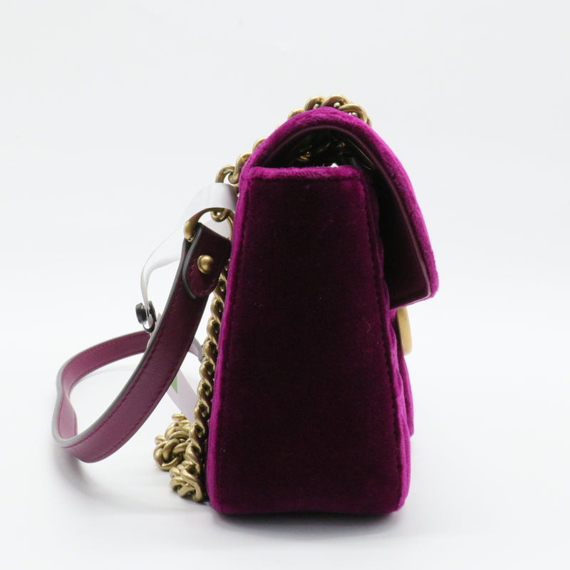 GG Marmont Flap Bag Matelasse Velvet Small