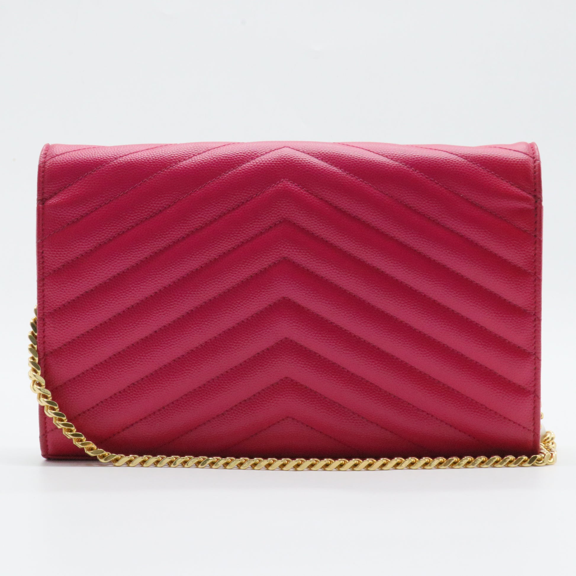 Classic Monogram Envelope Satchel Matelasse Chevron Leather Small