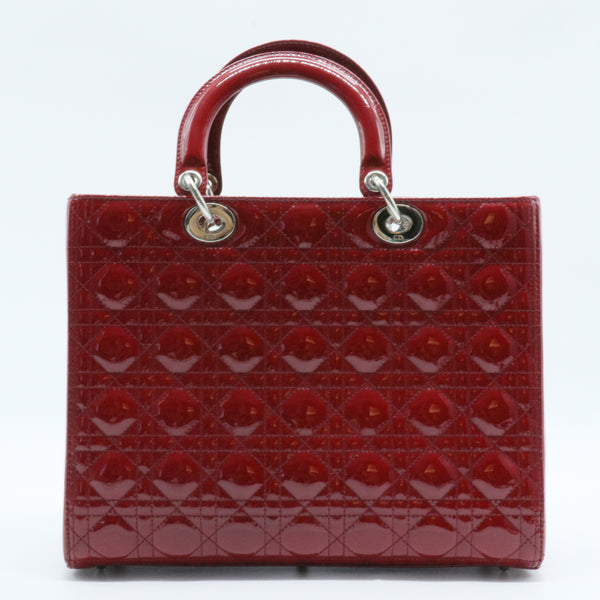 Lady Dior Bag Cannage Quilt Patent Large