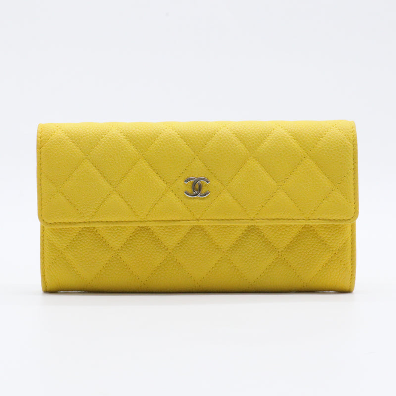 CC French Flap Wallet Caviar Long