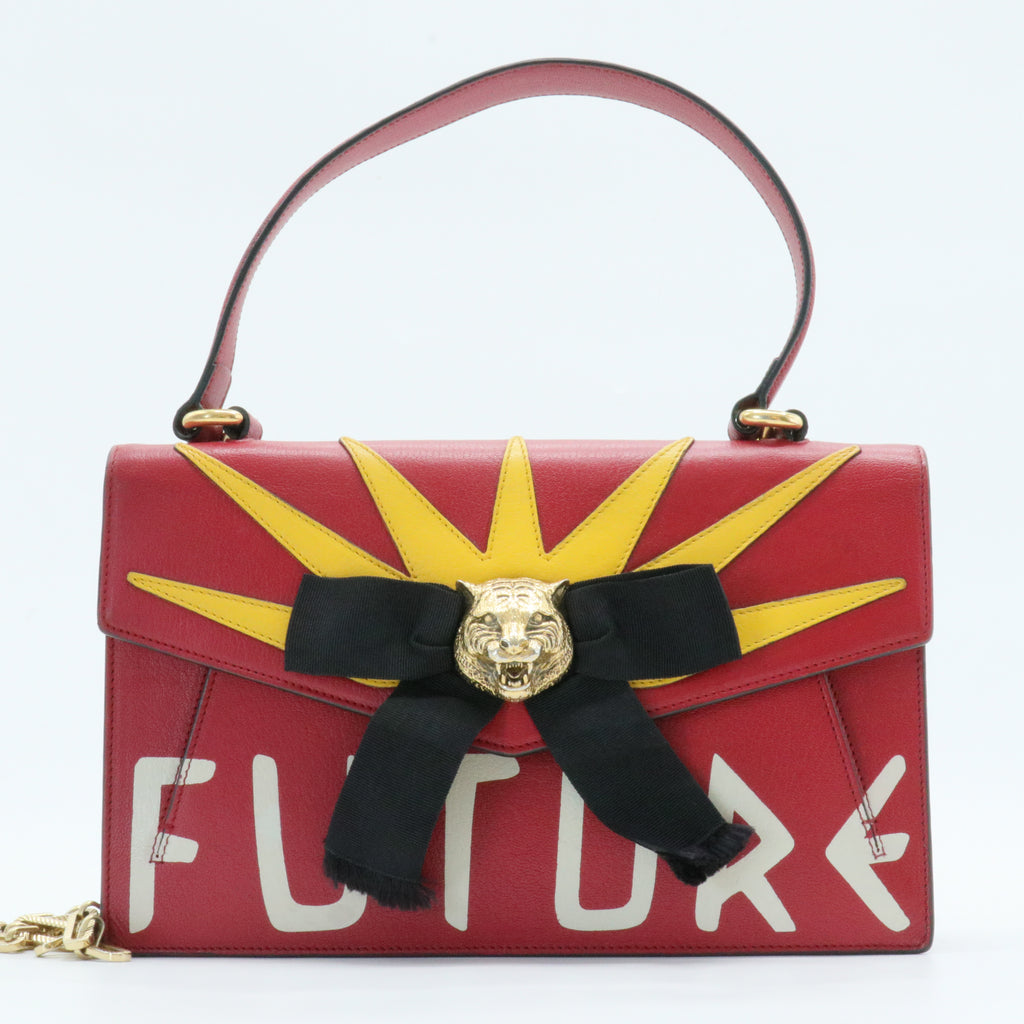 Osiride Top Handle Bag Printed Leather with Applique Small