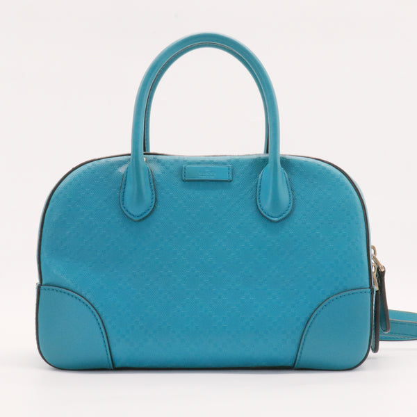 Bright Top Handle Bag Diamante Leather Small