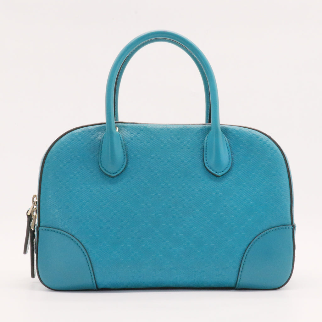 Bright Top Handle Bag Diamante Leather Small