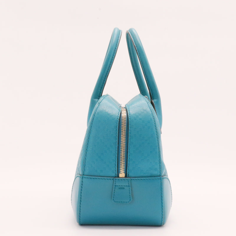 Bright Top Handle Bag Diamante Leather Small