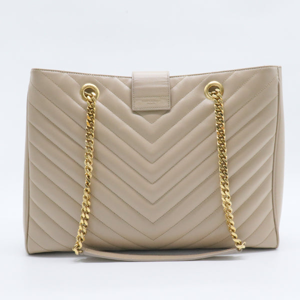 Classic Monogram Shopper Matelasse Chevron Leather Large