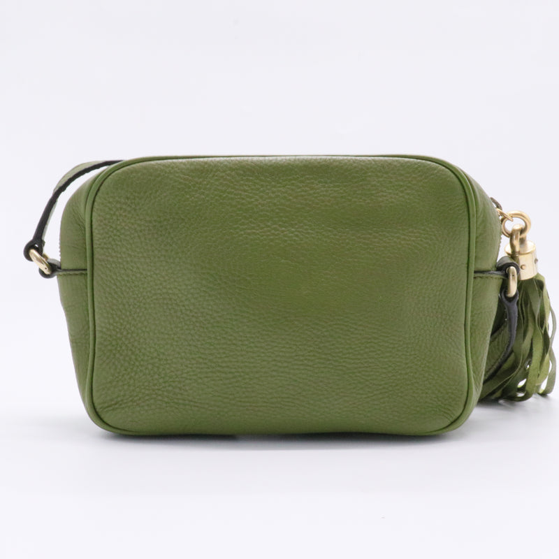 Pebbled Calfskin Small Soho Disco Bag Green