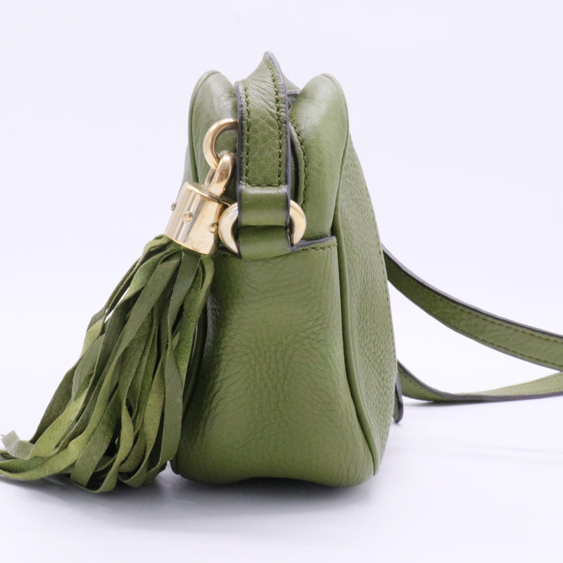 Pebbled Calfskin Small Soho Disco Bag Green