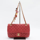 Camellia Charm Small Classic Single Flap Bag