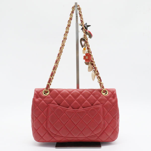 Camellia Charm Small Classic Single Flap Bag