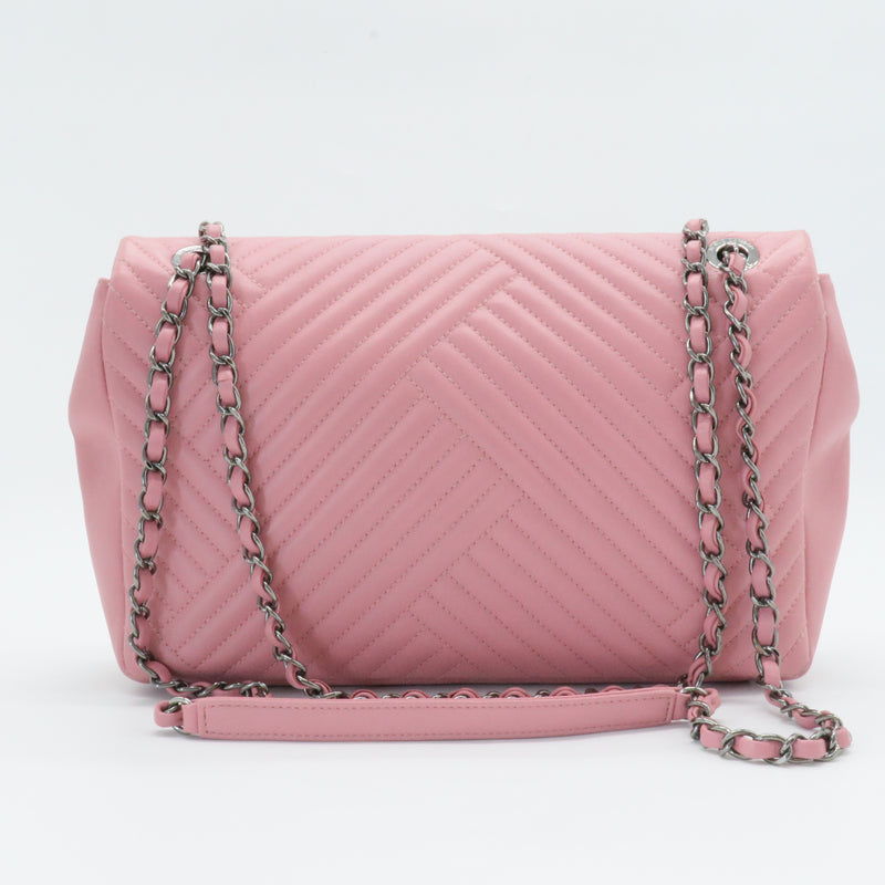 CC Crossing Flap Bag Chevron Lambskin Medium