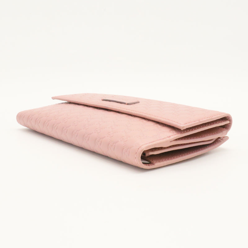 Microguccissima Continental Flap Wallet Soft Pink