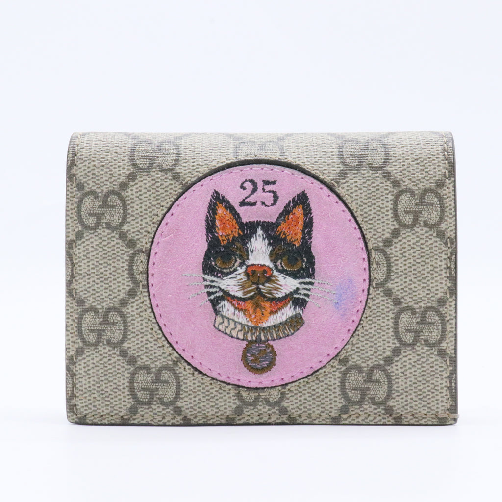 GG Supreme Monogram Bosco Patch Card Case Wallet