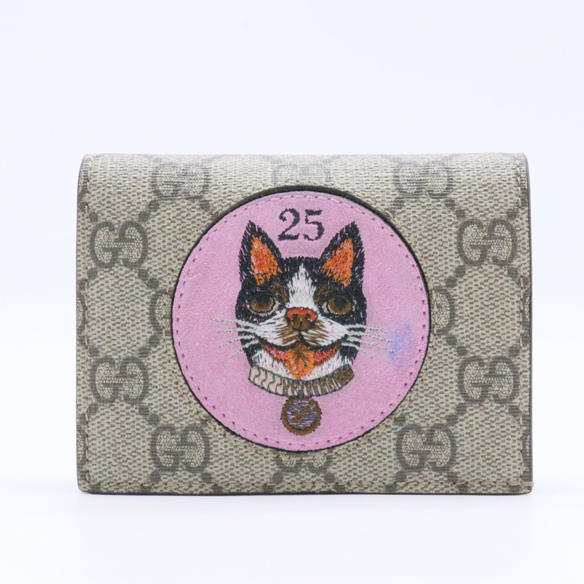 GG Supreme Monogram Bosco Patch Card Case Wallet