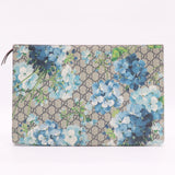 Wristlet Zip Pouch Blooms Print GG Coated Canvas Small