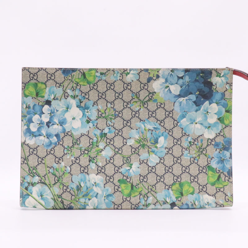 Wristlet Zip Pouch Blooms Print GG Coated Canvas Small