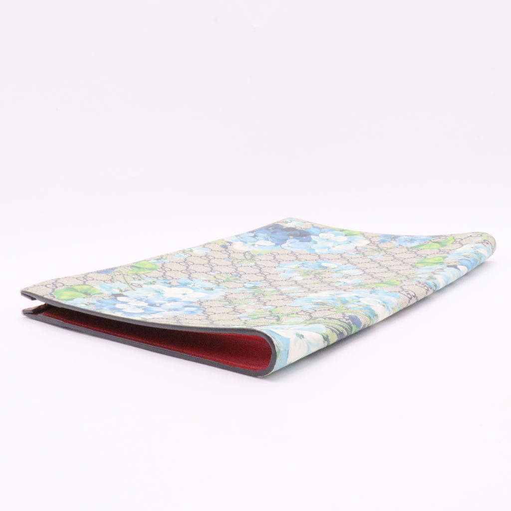 Wristlet Zip Pouch Blooms Print GG Coated Canvas Small