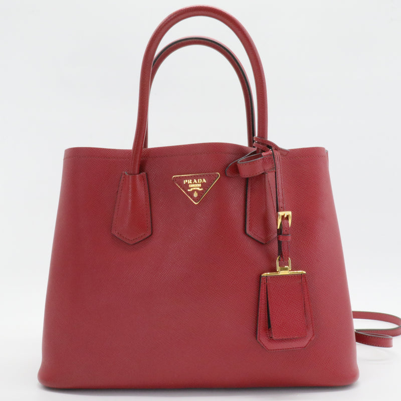 Cuir Double Tote Saffiano Leather Medium