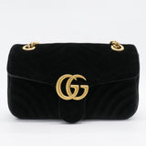 GG Marmont Flap Bag Matelasse Velvet Mini