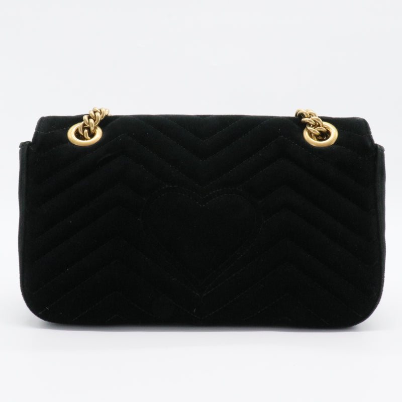 GG Marmont Flap Bag Matelasse Velvet Mini