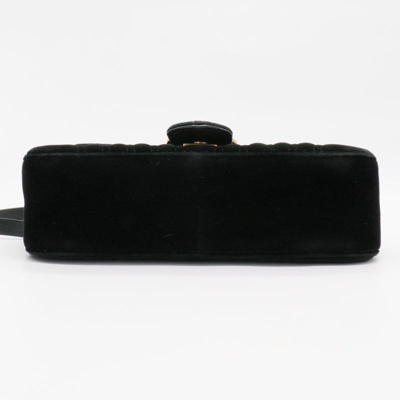 GG Marmont Flap Bag Matelasse Velvet Mini