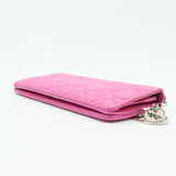 Pink Cannage Quilted Lambskin Leather Diorisssimo Wallet